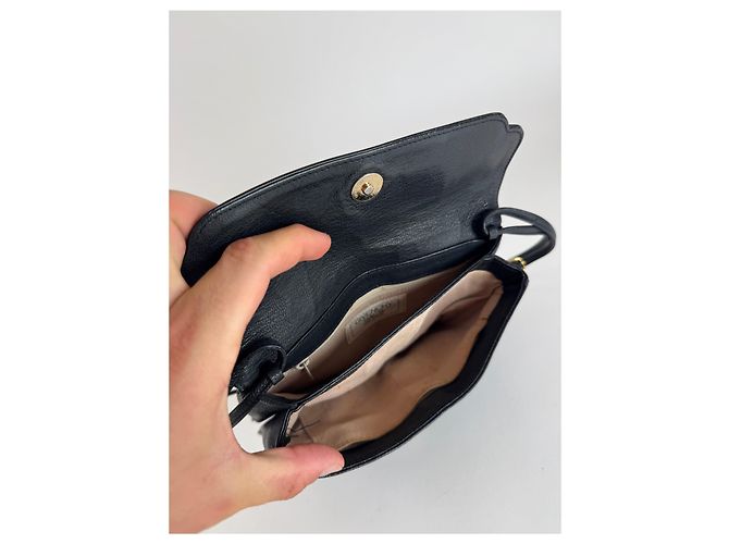 Vintage Givenchy 2-Wege Ledertasche schwarz - Ansicht 3
