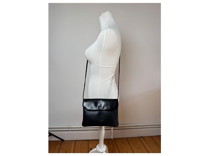 Vintage Givenchy 2-Wege Ledertasche schwarz - Ansicht 8