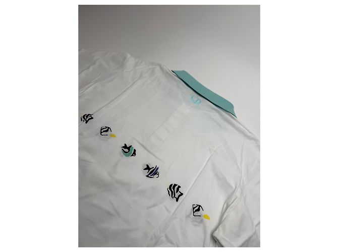 Polo Vintage Dior Pesce Bianco Turchese L - vista 12