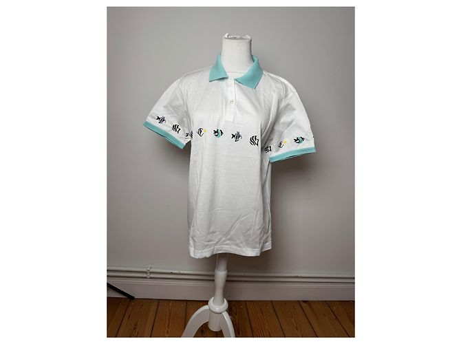 Polo Vintage Dior Pesce Bianco Turchese L - vista 13