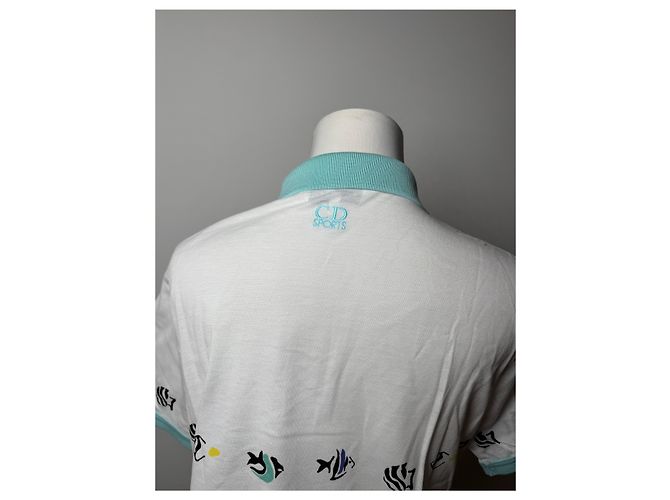 Polo Vintage Dior Pesce Bianco Turchese L - vista 15