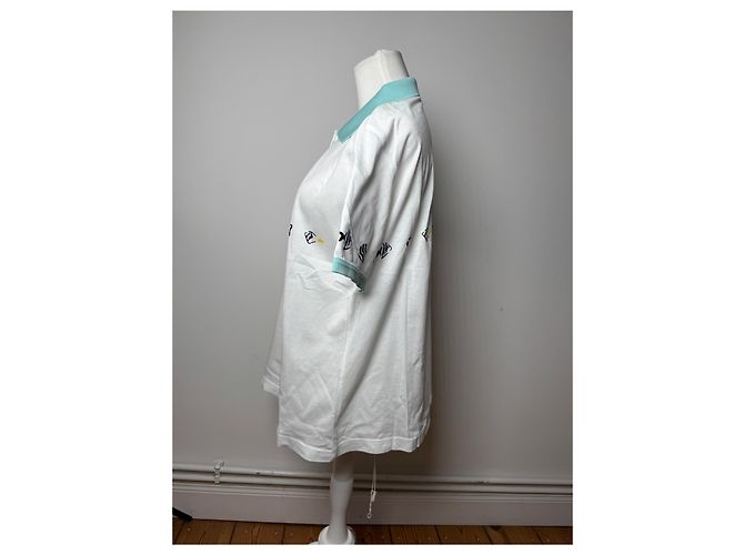 Polo Vintage Dior Pesce Bianco Turchese L - vista 2