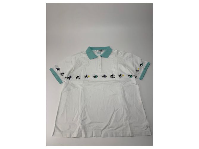 Polo Vintage Dior Pesce Bianco Turchese L - vista 4