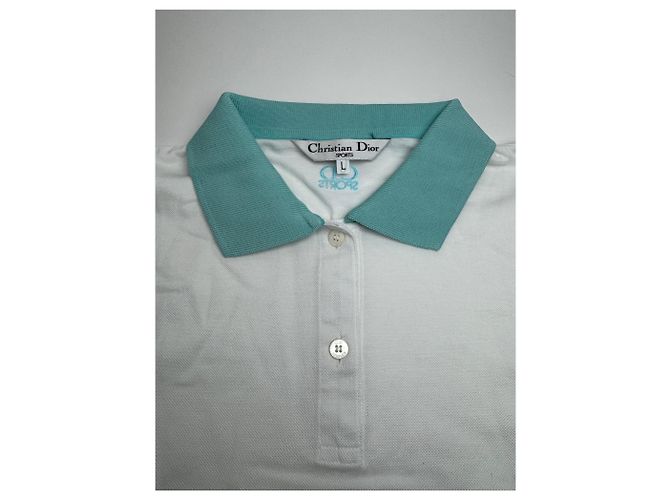 Polo Vintage Dior Pesce Bianco Turchese L - vista 6