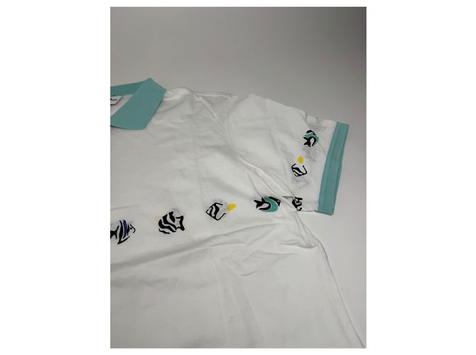 Polo Vintage Dior Pesce Bianco Turchese L - vista 8