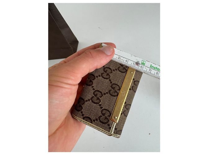 Vintage Gucci Monogram Schlüsselanhänger beige weiß - Ansicht 11