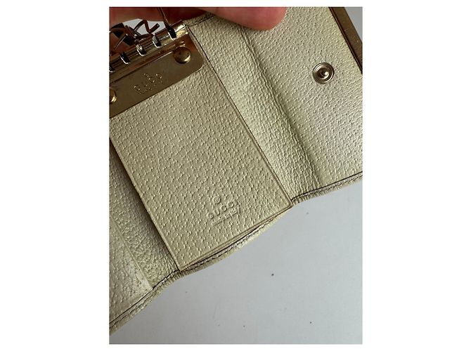 Vintage Gucci Monogram Schlüsselanhänger beige weiß - Ansicht 8