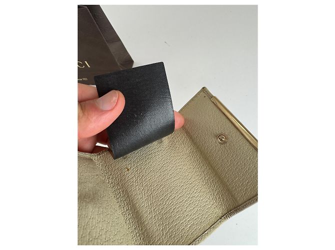 Vintage Gucci Monogram Schlüsselanhänger beige weiß - Ansicht 9