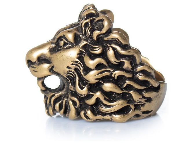 Gucci, Anello testa di leone unisex in oro D'oro - vista 5