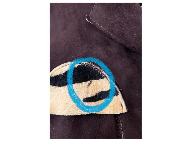 Just Cavalli Lederjacke mit Tierdruck Braun Zebra-druck - Ansicht 12