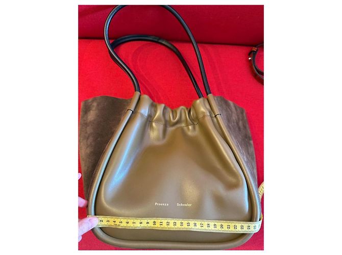 Proenza Schouler Große geraffte Ledertasche Braun - Ansicht 11