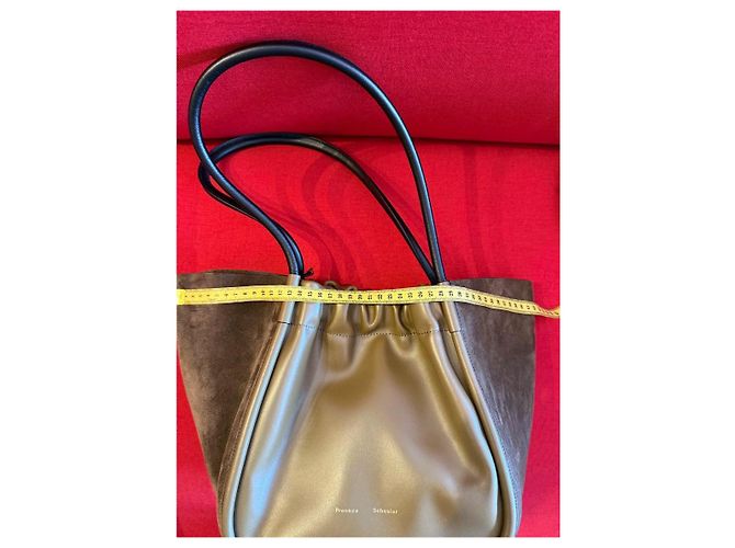 Proenza Schouler Große geraffte Ledertasche Braun - Ansicht 12