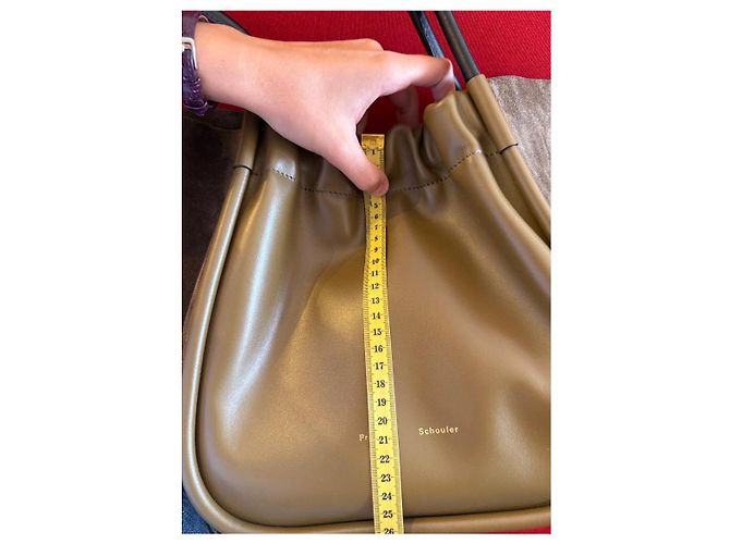 Proenza Schouler Große geraffte Ledertasche Braun - Ansicht 13