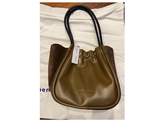 Proenza Schouler Große geraffte Ledertasche Braun - Ansicht 2