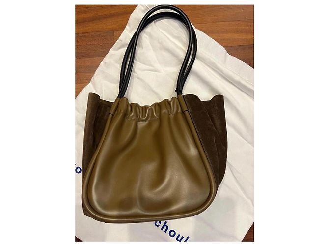 Proenza Schouler Große geraffte Ledertasche Braun - Ansicht 5