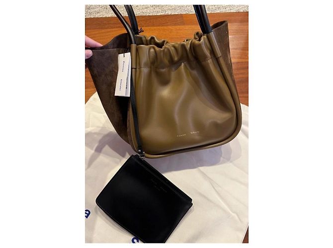 Proenza Schouler Große geraffte Ledertasche Braun - Ansicht 7