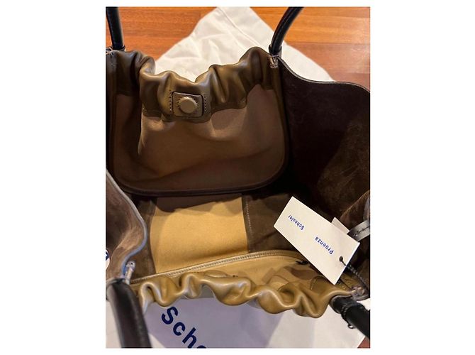 Proenza Schouler Große geraffte Ledertasche Braun - Ansicht 8