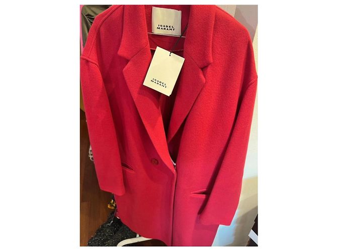 Isabel Marant Abrigo de Lana y Cachemira Efegozi Roja - vista 2