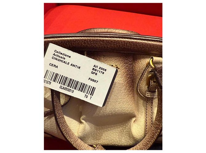 Borsa Prada Wild Boar Antik Pelle Beige Ombré Marrone - vista 13