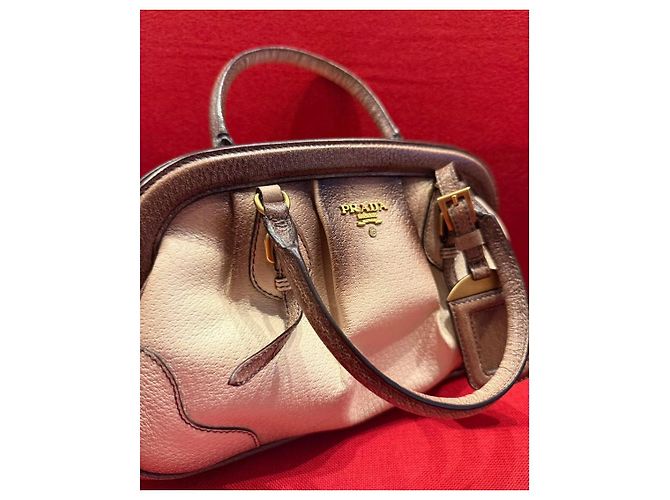 Borsa Prada Wild Boar Antik Pelle Beige Ombré Marrone - vista 3