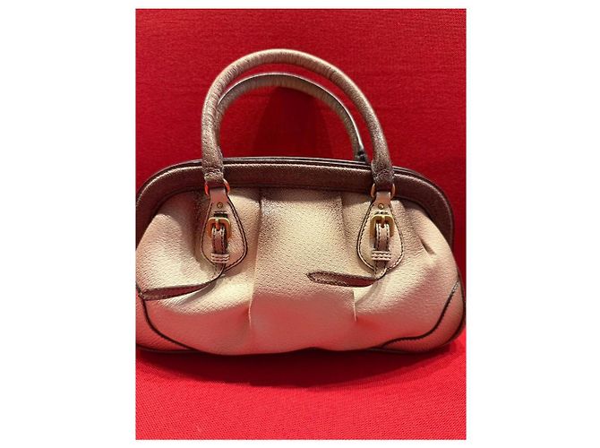 Borsa Prada Wild Boar Antik Pelle Beige Ombré Marrone - vista 7