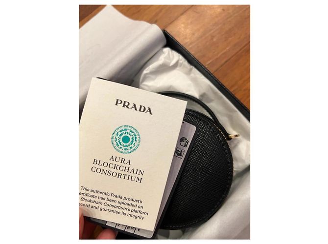 Prada Mini bolsa de cuero Saffiano Negro - vista 12
