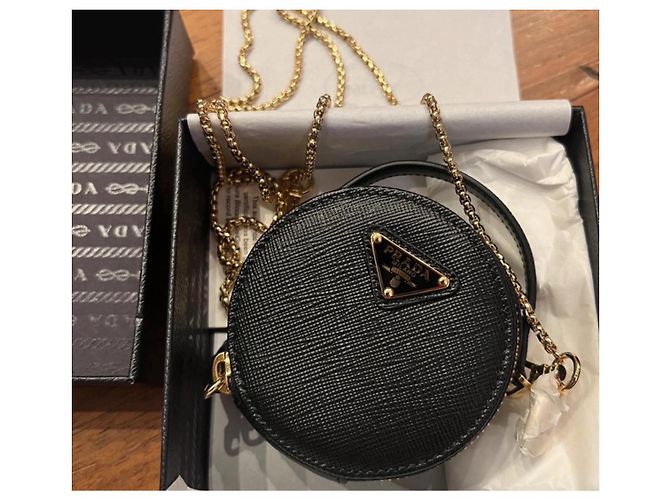 Prada Mini bolsa de cuero Saffiano Negro - vista 3