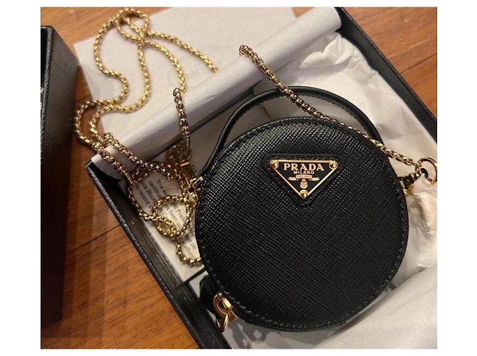 Prada Mini bolsa de cuero Saffiano Negro - vista 4