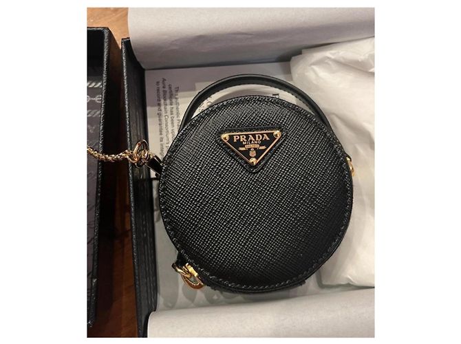 Prada Mini bolsa de cuero Saffiano Negro - vista 5