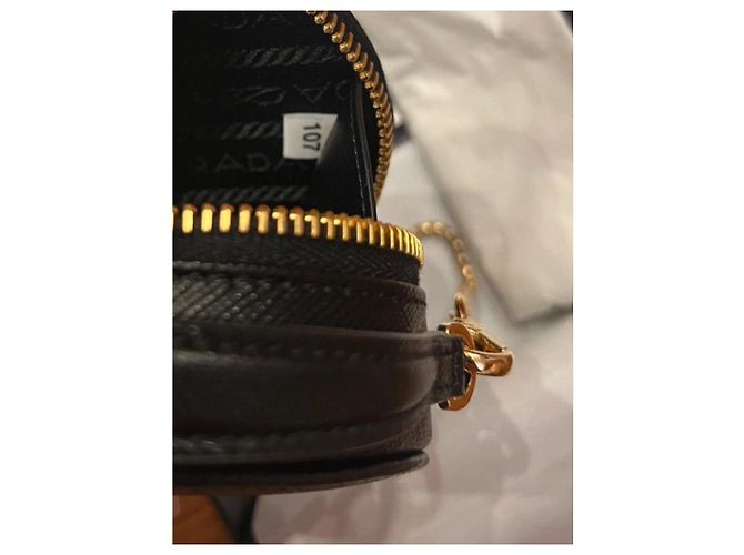 Prada Mini bolsa de cuero Saffiano Negro - vista 7