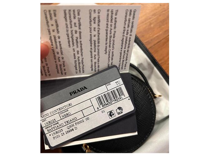 Prada Mini bolsa de cuero Saffiano Negro - vista 9