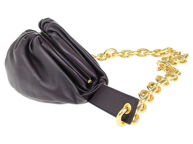 Bottega Veneta The Chain Leather Teen Bordò - vista 3