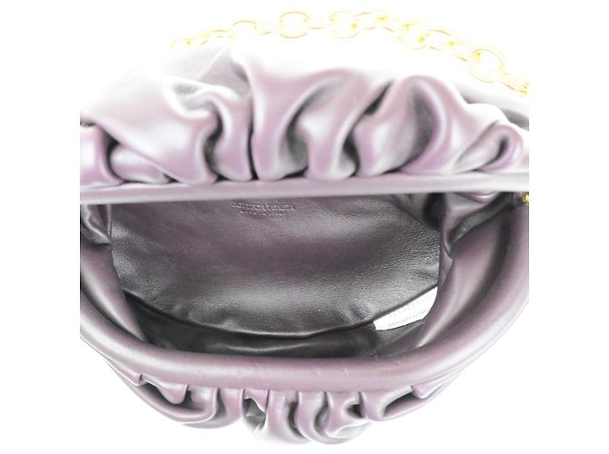 Bottega Veneta The Chain Leather Teen Bordò - vista 5