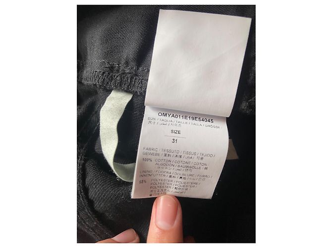 Off White Pantalones negros Off-White de algodón – talla 31 - vista 6