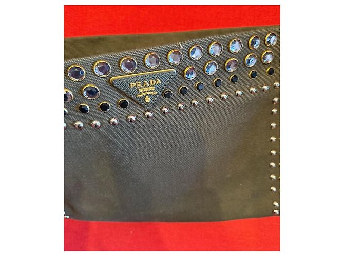 Prada Pochette con zip impreziosita da cristalli Cachi - vista 6