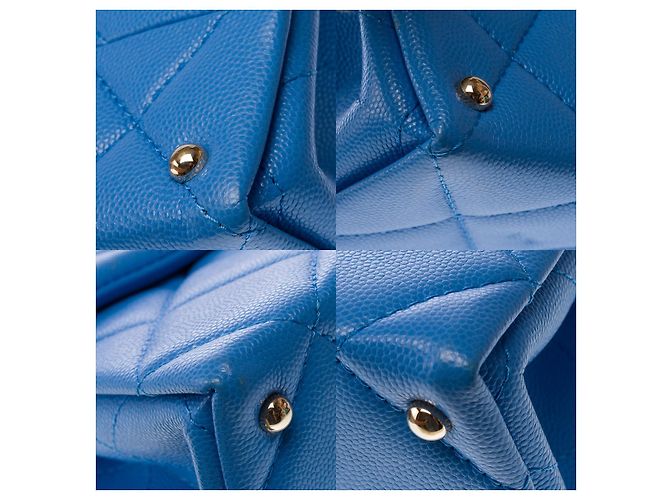 Borsa CHANEL Timeless Classica con Manico Superiore in Pelle Blu - 102848 - vista 11