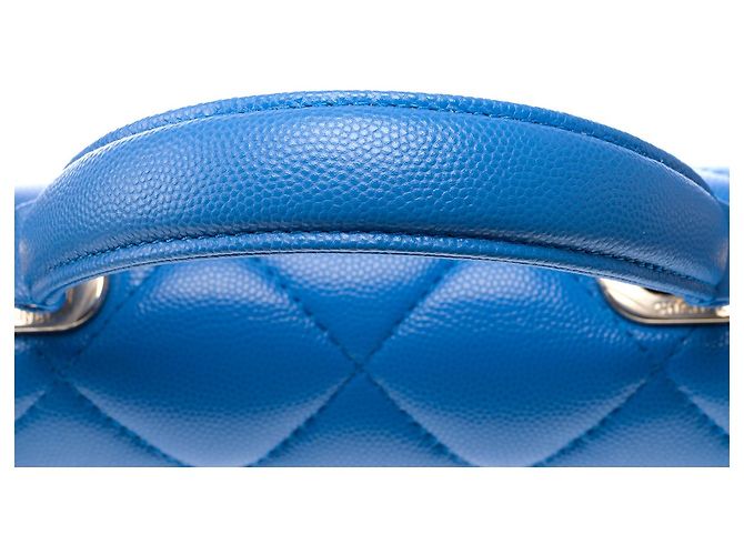 Borsa CHANEL Timeless Classica con Manico Superiore in Pelle Blu - 102848 - vista 8