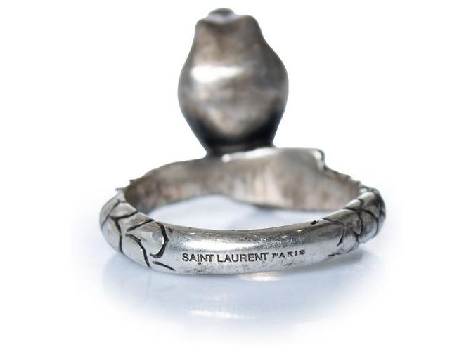 Anello a forma di cobra in argento di Saint Laurent - vista 4
