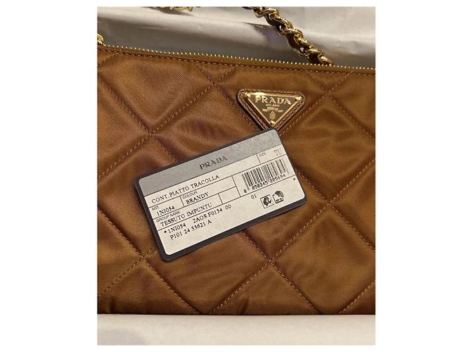Prada Re-Nylon Mini Stepp-Clutch Braun - Ansicht 8