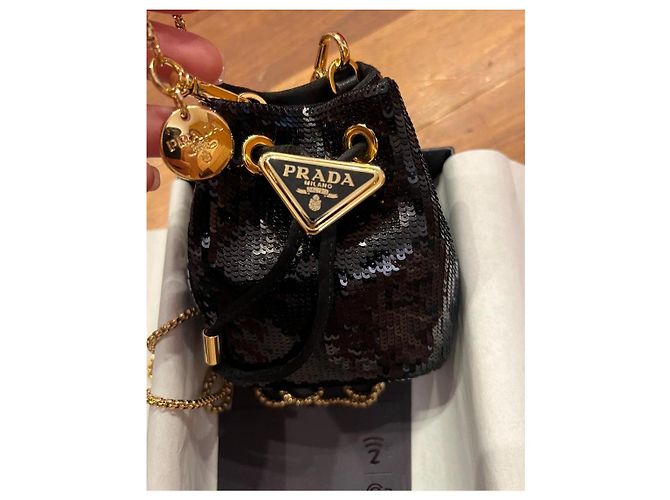 Prada Sequin Mini Pouch Black - view 3