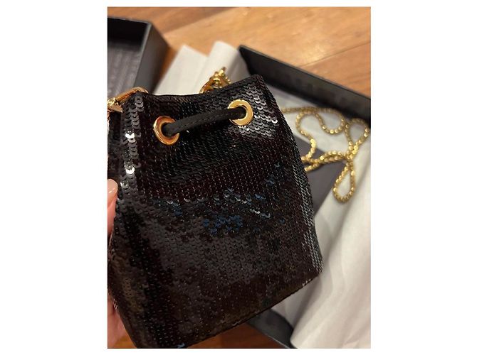 Prada Sequin Mini Pouch Black - view 6