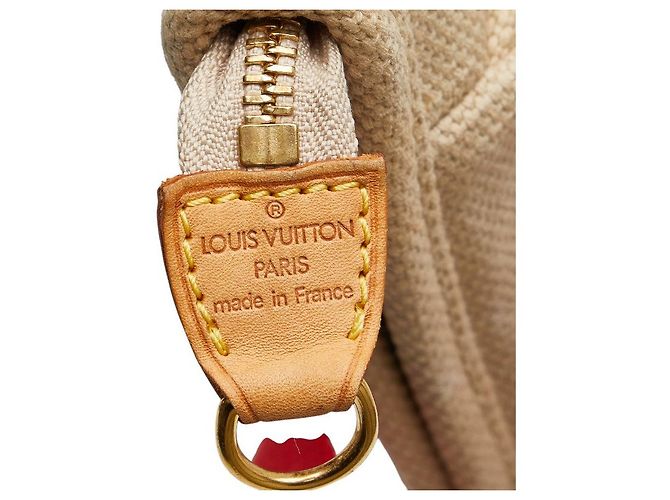 Borsa 2 in 1 Antigua Cabas MM in tela e pelle di Louis Vuitton Rosso Beige - vista 11