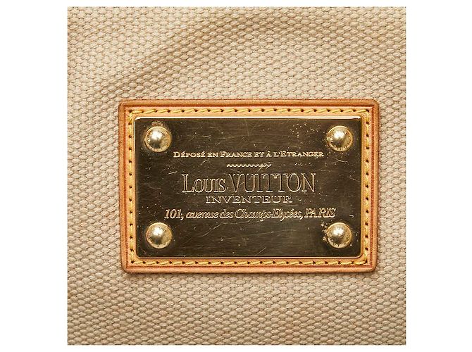 Borsa 2 in 1 Antigua Cabas MM in tela e pelle di Louis Vuitton Rosso Beige - vista 13