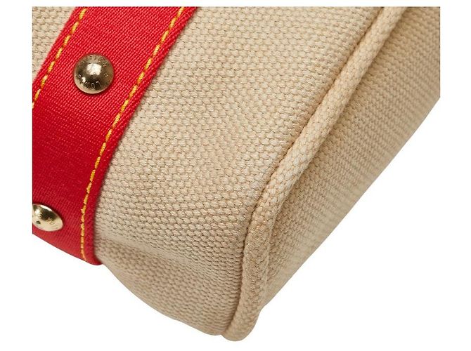 Borsa 2 in 1 Antigua Cabas MM in tela e pelle di Louis Vuitton Rosso Beige - vista 4