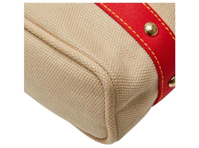 Borsa 2 in 1 Antigua Cabas MM in tela e pelle di Louis Vuitton Rosso Beige - vista 5