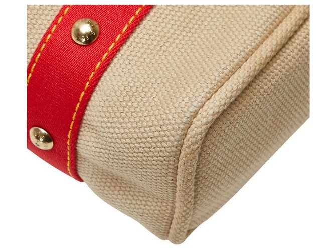 Borsa 2 in 1 Antigua Cabas MM in tela e pelle di Louis Vuitton Rosso Beige - vista 6