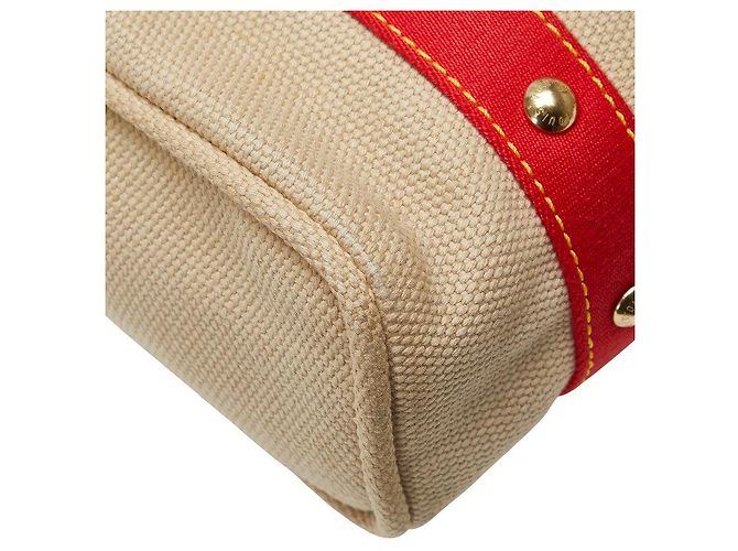 Borsa 2 in 1 Antigua Cabas MM in tela e pelle di Louis Vuitton Rosso Beige - vista 7