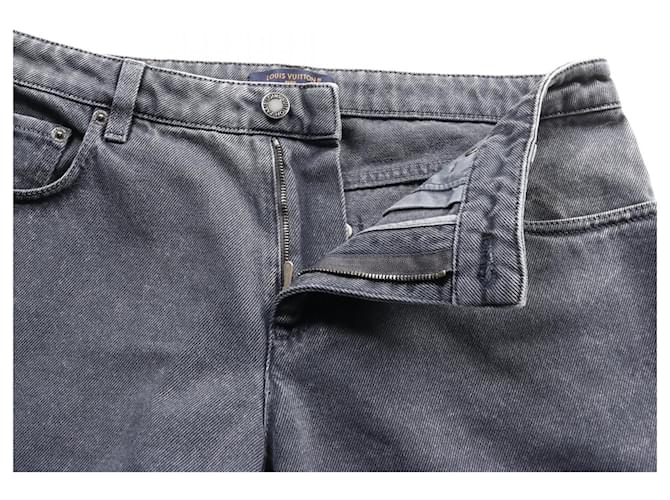 Jeans de algodón denim lavado Louis Vuitton Castaño Gris - vista 8
