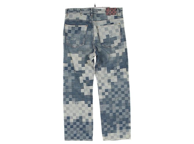 Pantalones de denim de algodón Damier Skate Louis Vuitton Azul - vista 2