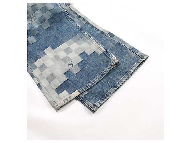 Pantalones de denim de algodón Damier Skate Louis Vuitton Azul - vista 8